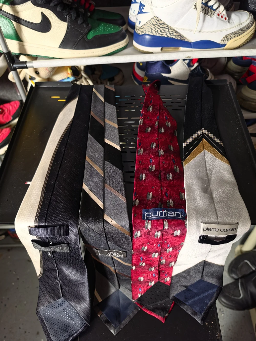 🔥 Pierre Cardin Men's Ties Bundle in Black, Gray, Burgundy and Cream